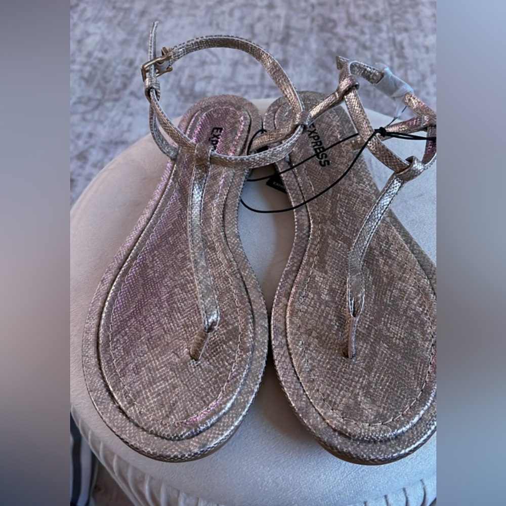 Express Metallic Silver Women's Sandals